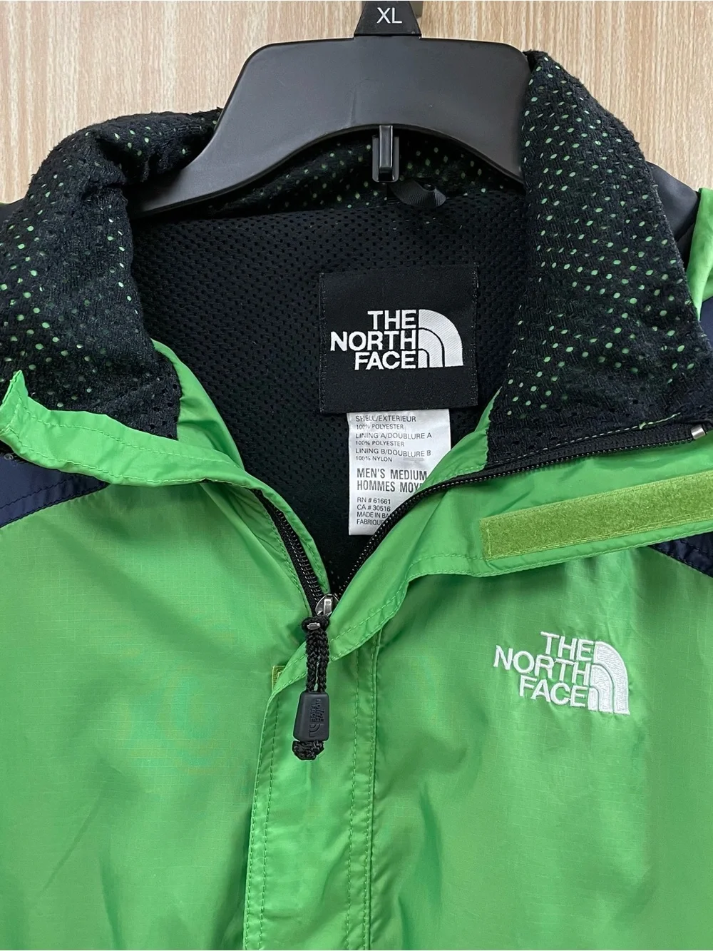 The North Face green color block jacket size medium